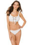 Фото #1 товара Michael Kors 295909 Women's Sea Solids Classic Bikini Top White Size L