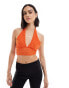 Фото #1 товара Bershka textured halterneck top in orange