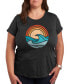 ფოტო #1 პროდუქტის Trendy Plus Size Beach Waves Graphic T-Shirt