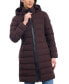 ფოტო #3 პროდუქტის Women's Hooded Faux-Leather-Trim Puffer Coat
