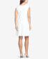 American Living Women's Cap Sleeve Scoop Neck Lace Trim Jacquard Dress White 10