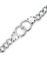 ფოტო #2 პროდუქტის Biker Jewelry Interlocking Handcuff Bracelet with Padlock Curb Chain Stainless Steel 8.5 Inch