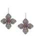 Multi-Gemstone (2-1/2 ct. t.w.) Flower Wire Earrings in Sterling Silver
