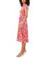 Women's Printed Collared Short-Sleeve Midi Dress