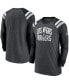 Фото #4 товара Men's Heathered Charcoal, Black Las Vegas Raiders Tri-Blend Raglan Athletic Long Sleeve Fashion T-shirt