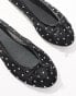 RAID Wide Fit Rimpi embellished ballet flats in black mesh