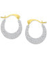 ფოტო #1 პროდუქტის Crystal Pavé Small Hoop Earrings in 10k Gold, 0.59"