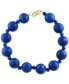 ფოტო #1 პროდუქტის EFFY® Lapis Lazuli (4 & 12mm) Beaded Bracelet in 14k Gold