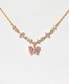 Фото #3 товара Girls Crew pink Faux Cubic Zirconia Flutter Love Butterfly Necklace