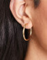 Фото #3 товара ASOS DESIGN 14k gold plated 25mm hinge hoop earring