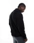 ADPT oversized fisherman rib high neck quarter zip in black