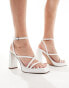 Фото #1 товара ASOS DESIGN Nashville strappy platform block heeled sandals in white