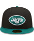 Фото #3 товара Men's Black, Green New York Jets Two-Tone Flipside 59FIFTY Fitted Hat