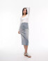 Фото #3 товара Topshop denim midi skirt in ultimate bleach