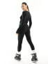 Threadbare Ski ribbed base layer top and leggings set in black