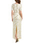 Фото #2 товара Aidan Mattox V-Neck 3/4-Sleeve Gown Women's Yellow 2