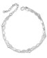 Фото #1 товара Crystal & Mixed Chain Double-Row Anklet, Created for Macy's