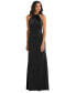 Фото #1 товара Womens High-Neck Open-Back Maxi Dress with Scarf Tie