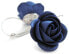 Shimmering blue flowers hanging earrings