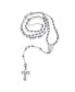 Catholic Prayer Round Ball Beads Jesus Crucifix Virgin Mary Rosary Y Necklace Unisex For Men For Women Sterling Silver