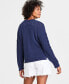 Фото #2 товара Women's Cable-Knit-Mesh Crewneck Long-Sleeve Sweater, Created for Macy's