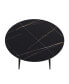 Фото #7 товара 59.05" Modern Man-Made Stone Round Black Metal Dining Table-Position For 6 People