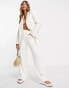 Vila linen touch oversized blazer in cream