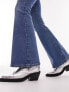 Фото #11 товара Topshop Petite Jamie flare jeans in mid blue