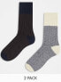Фото #1 товара Jack & Jones 2 pack chunky rib socks in multi