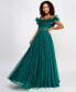 Фото #3 товара Juniors' Ruffled-Neckline Shimmering Ball Gown, Created for Macy's