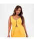 ფოტო #1 პროდუქტის Plus Size Bow Down Button Strappy Top