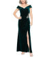 Фото #1 товара Women's Velvet Off-The-Shoulder Evening Gown