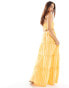 Wednesday's Girl stripe maxi skirt co-ord in marigold yellow