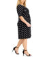 Plus Size Dot-Print Side-Tab Sheath Dress