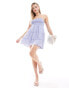 Фото #1 товара Wednesday's Girl ditsy floral shirred bandeau smock dress