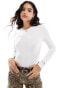 Фото #1 товара Stradivarius long sleeve sculpt bodysuit in white