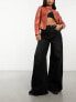 Фото #1 товара COLLUSION x013 mid rise wide leg jeans in washed black