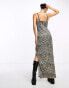 Фото #2 товара Something New x Lame. Cobain maxi cami dress in leopard print satin