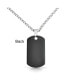 ფოტო #4 პროდუქტის Personalized Medium Plain Simple Basic Cool Men's Engravable Black Dog Tag Pendant Necklace For Men IP Stainless Steel 24 Inch Chain