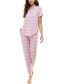 ფოტო #4 პროდუქტის V-Neck T-Shirt & Jogger Pants Pajama Set