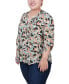 Фото #3 товара Plus Size 3/4 Roll Tab Pullover Top
