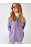 Фото #1 товара Свитшот с капюшоном Koton Love Baskılı Sweatshirt Kapüşonlu Içi Polarlı