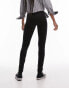 Topshop Tall high rise Jamie jeans in black Черный, W28 L36 - фото #3