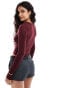 Фото #5 товара Stradivarius STR sculpt long sleeve t-shirt in burgundy