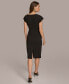 ფოტო #2 პროდუქტის Donna Karan Women's Hardware-Trim Asymmetric-Neck Dress