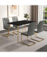 Modern Glass Table and PU Leather Chair Set