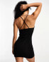 Фото #3 товара Mango cross back mini dress in black