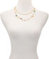 Фото #2 товара Gold-Tone Mixed Crystal & Imitation Pearl Layered Necklace, 16" + 2" extender