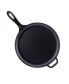 12" Comal with Long Handle and Helper Handle, Seasoned