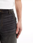 ASOS DESIGN tapered fit jeans with carpenter detail in washed black - BLACK